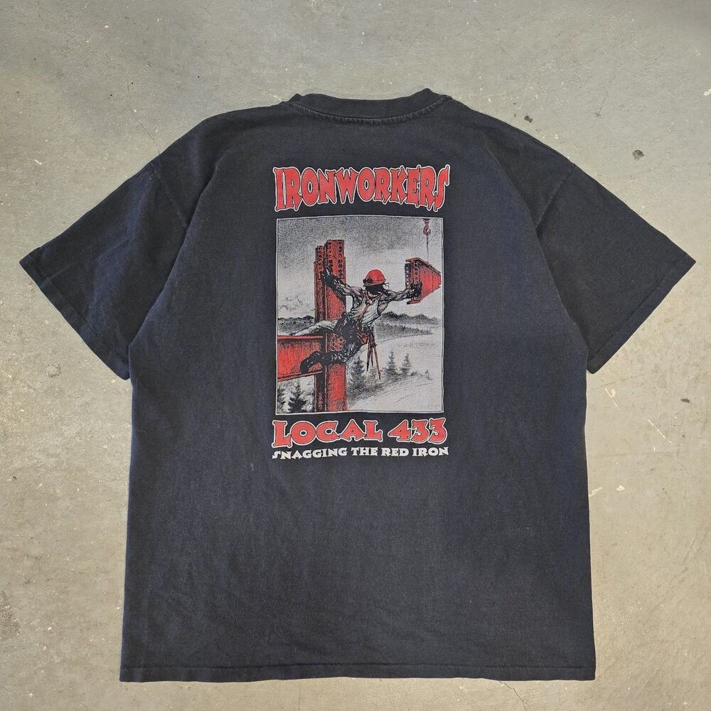 Vintage IronWorkers Tee Shirt Local 433 Los Angeles 90s Tee Shirt Anvil USA